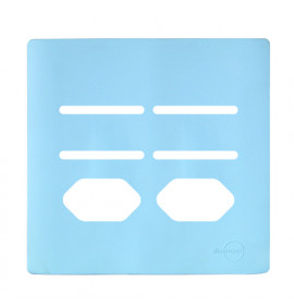 Placa p/ 4 Interruptores + 2  Tomada 4x4 - Novara Celeste